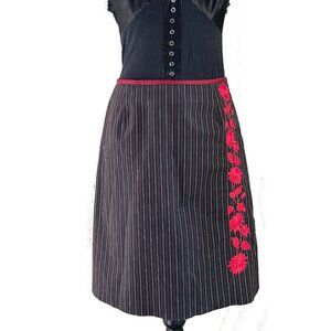 Vintage y2k embroidered skirt pinstripe 8P